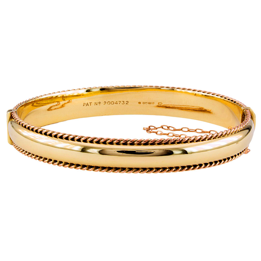 9ct 2 tone gold Clogau hinged Bangle